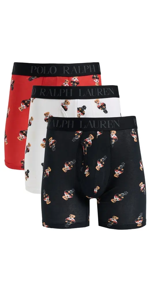 Polo Ralph Lauren Underwear 4D Flex Cotton Boxer Briefs 3-Pack