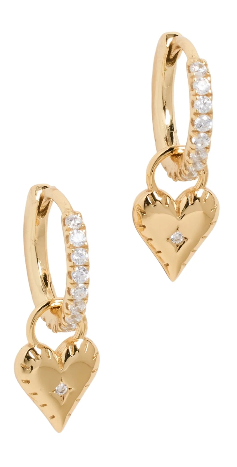 14k Heart Charm Huggies 14k Heart Charm Huggies
