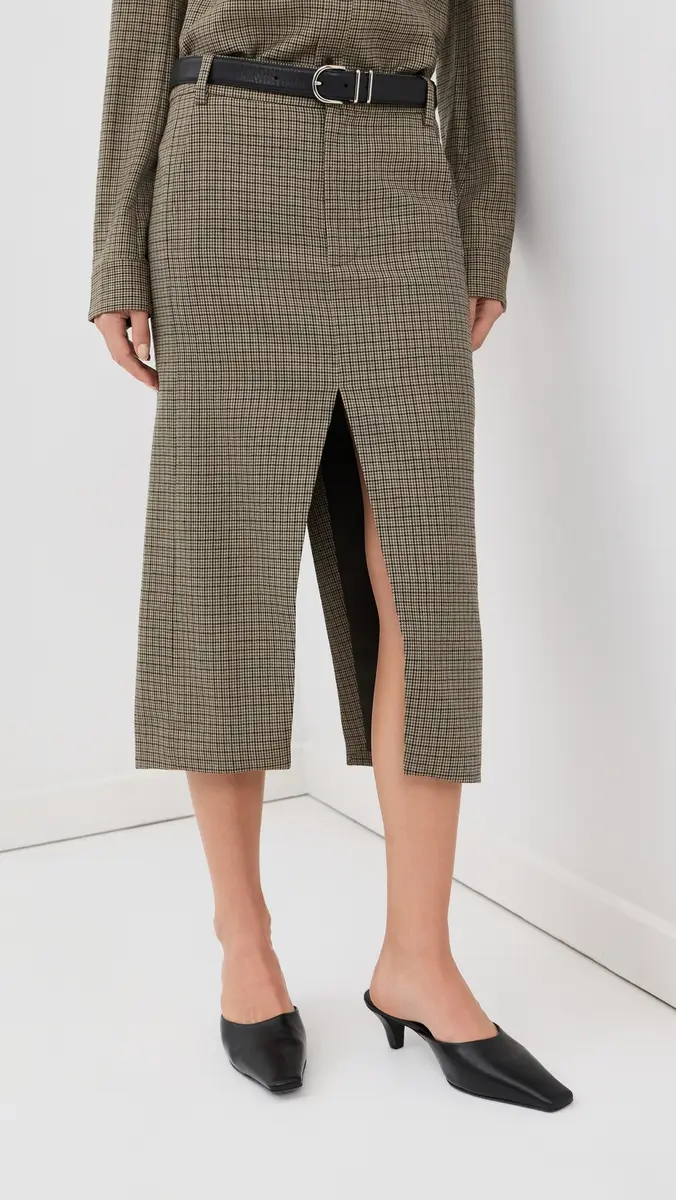 Tibi Thomas Menswear Check Midi Trouser Skirt | Thumbnail 2 Tibi Thomas Menswear Check Midi Trouser Skirt | Thumbnail 2