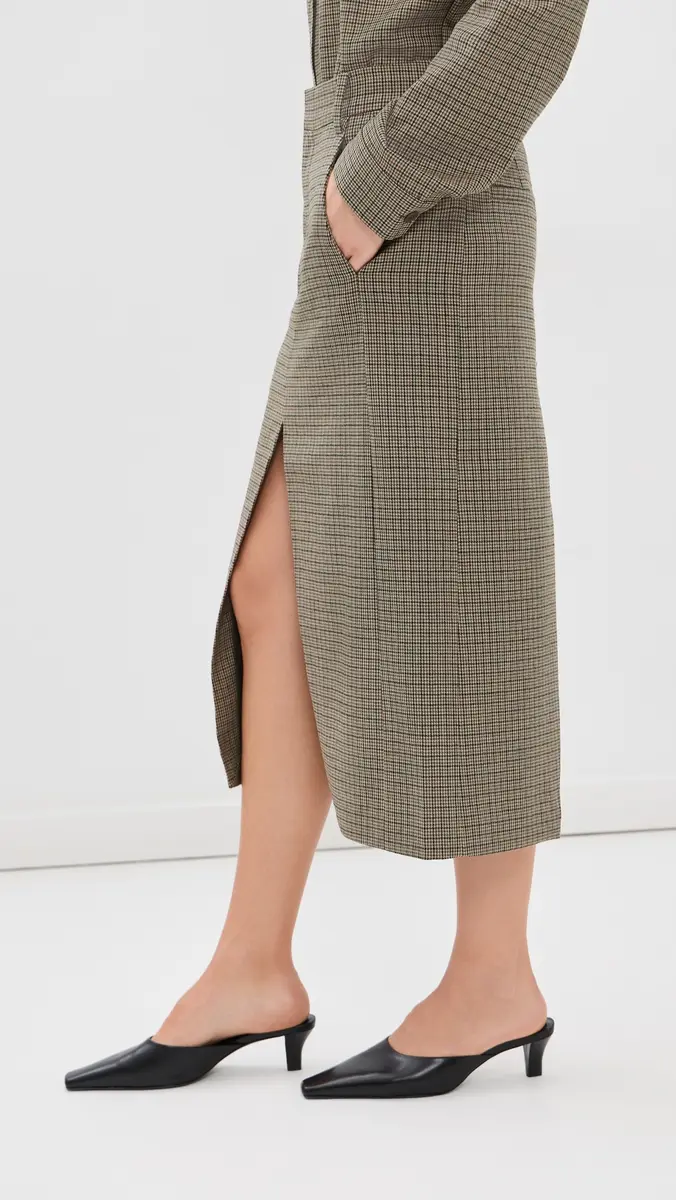 Tibi Thomas Menswear Check Midi Trouser Skirt | Thumbnail 4 Tibi Thomas Menswear Check Midi Trouser Skirt | Thumbnail 4