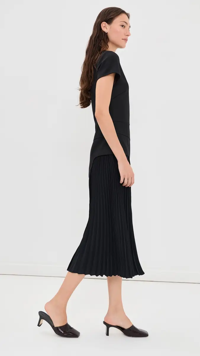 Proenza Schouler Ria Dress in Bonded Wool Black/Mink | Thumbnail 4 Proenza Schouler Ria Dress in Bonded Wool Black/Mink | Thumbnail 4