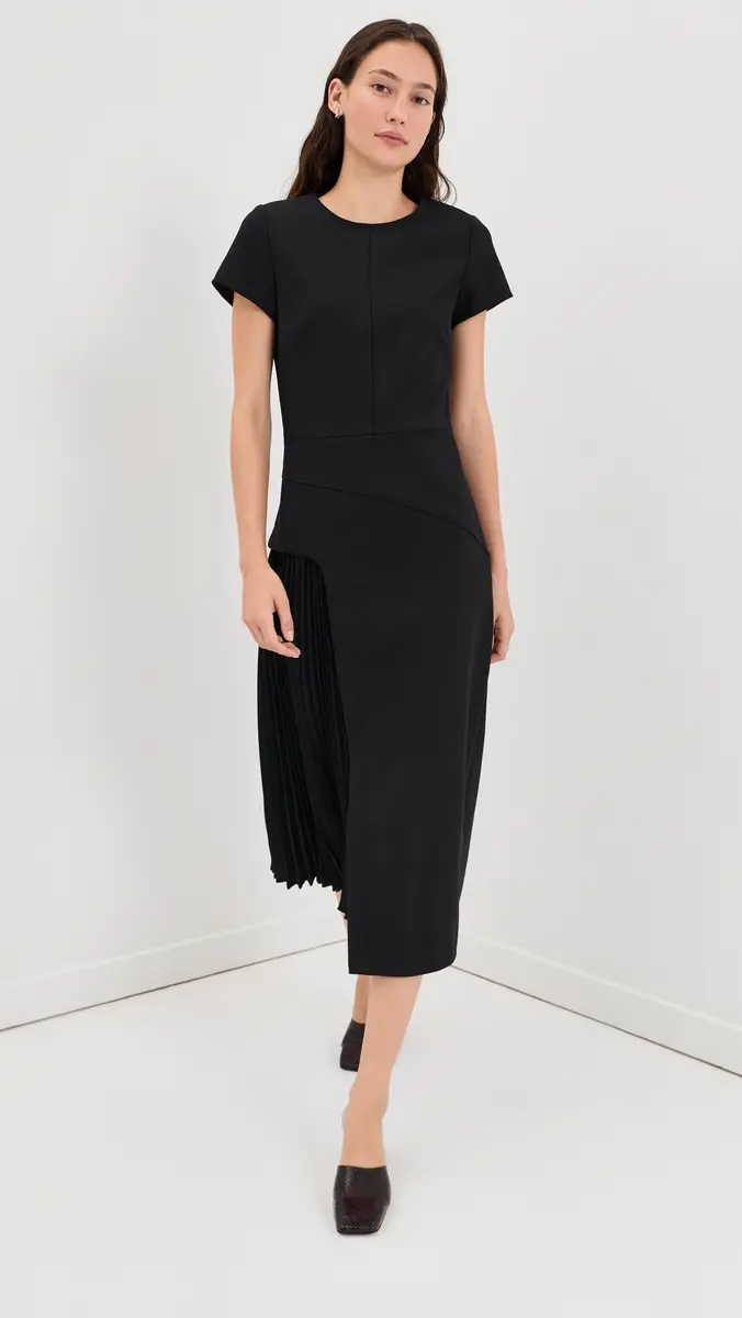 Proenza Schouler Ria Dress in Bonded Wool Black/Mink | Thumbnail 5 Proenza Schouler Ria Dress in Bonded Wool Black/Mink | Thumbnail 5