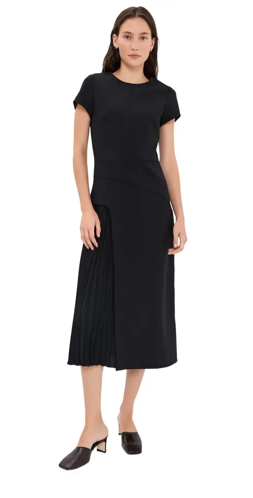 Ria Dress in Bonded Wool Black/Mink Ria Dress in Bonded Wool Black/Mink