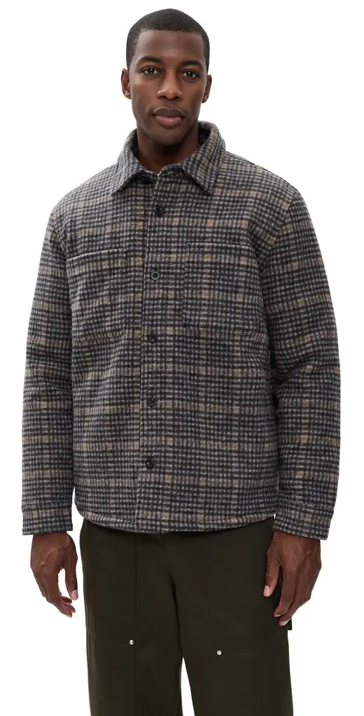 Vince Plaid Sherpa Lined Shirt Jacket