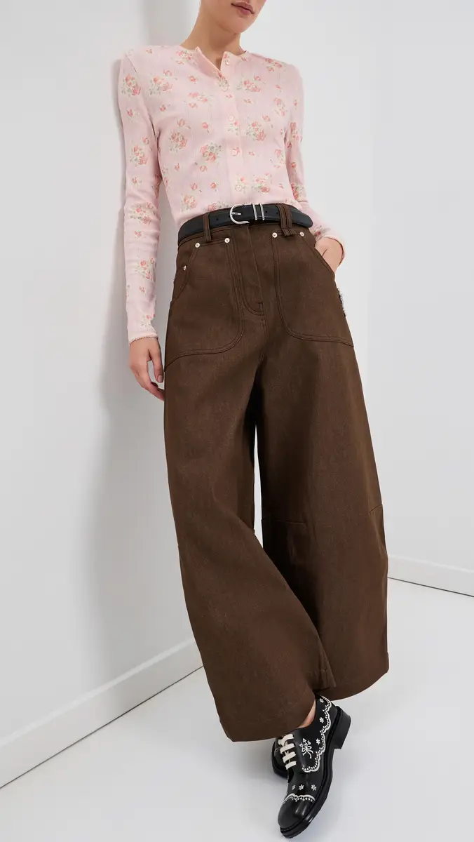 Simone Rocha Cropped Wide Leg Utility Curve Jeans | Thumbnail 2 Simone Rocha Cropped Wide Leg Utility Curve Jeans | Thumbnail 2