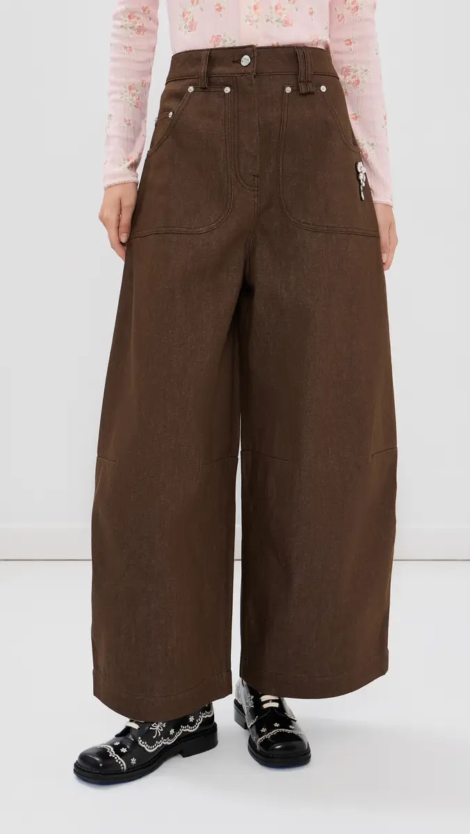 Simone Rocha Cropped Wide Leg Utility Curve Jeans | Thumbnail 3 Simone Rocha Cropped Wide Leg Utility Curve Jeans | Thumbnail 3