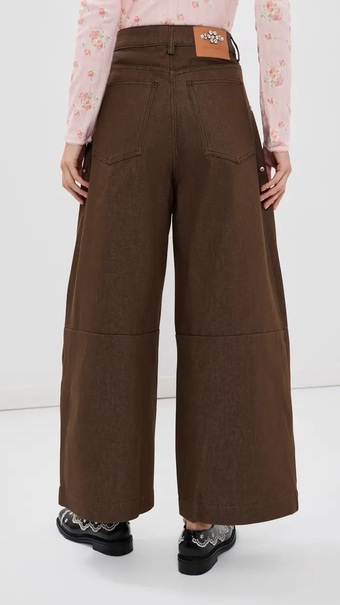 Simone Rocha Cropped Wide Leg Utility Curve Jeans | Thumbnail 4 Simone Rocha Cropped Wide Leg Utility Curve Jeans | Thumbnail 4