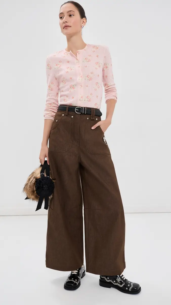 Simone Rocha Cropped Wide Leg Utility Curve Jeans | Thumbnail 6 Simone Rocha Cropped Wide Leg Utility Curve Jeans | Thumbnail 6