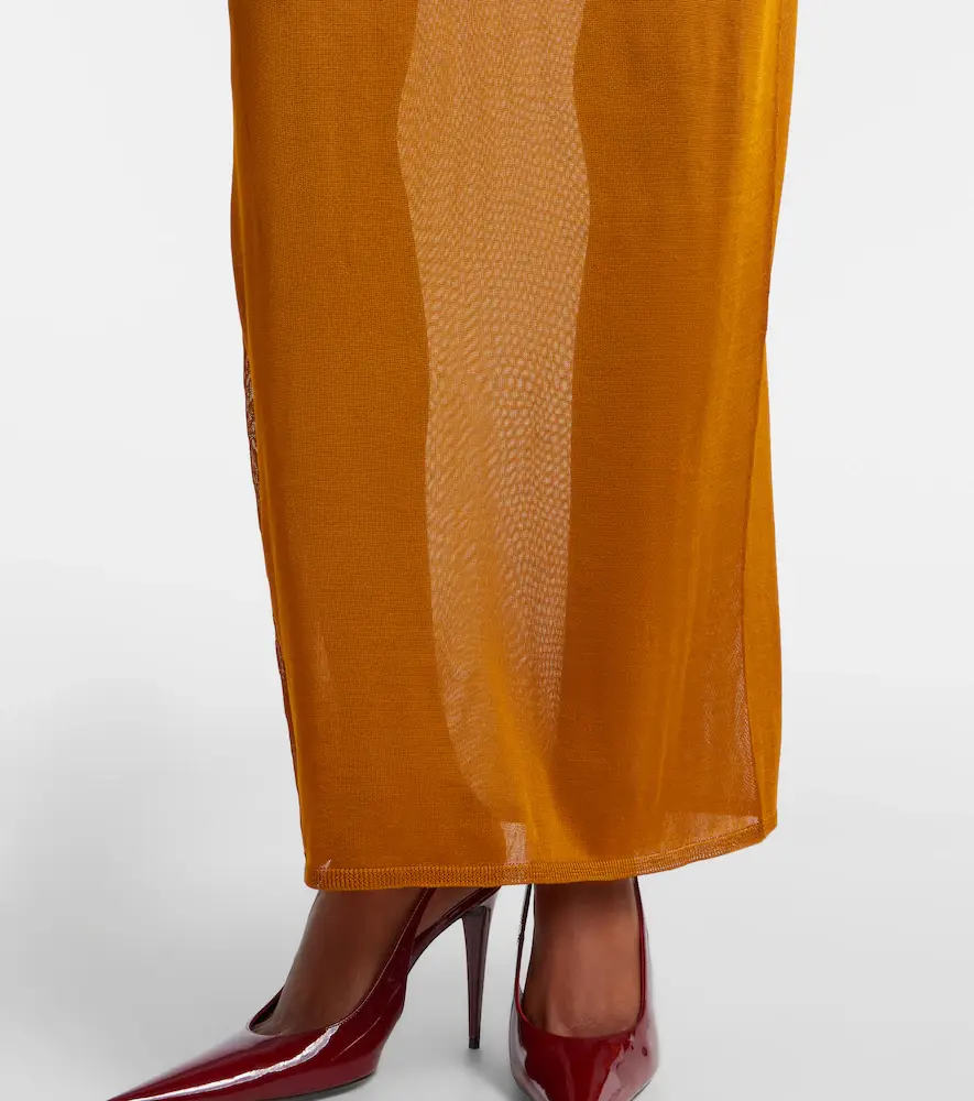 Saint Laurent Knitted semi-sheer maxi dress | Thumbnail 4 Saint Laurent Knitted semi-sheer maxi dress | Thumbnail 4