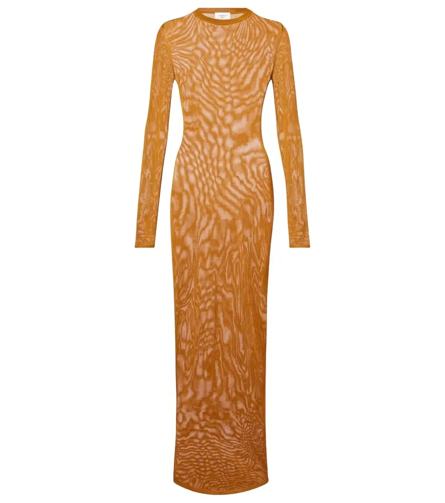 Knitted semi-sheer maxi dress
