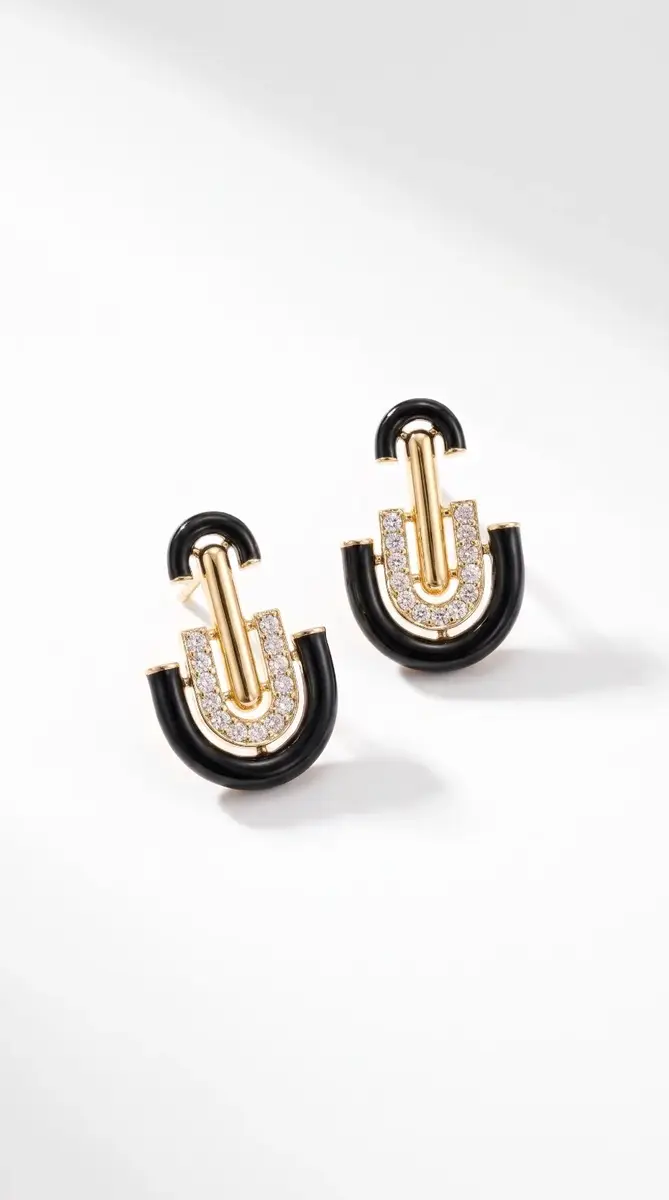 Wish Fine Jewelry 0.57ct Diamond Black Onyx 14K Gold Deco Earrings | Thumbnail 4 Wish Fine Jewelry 0.57ct Diamond Black Onyx 14K Gold Deco Earrings | Thumbnail 4