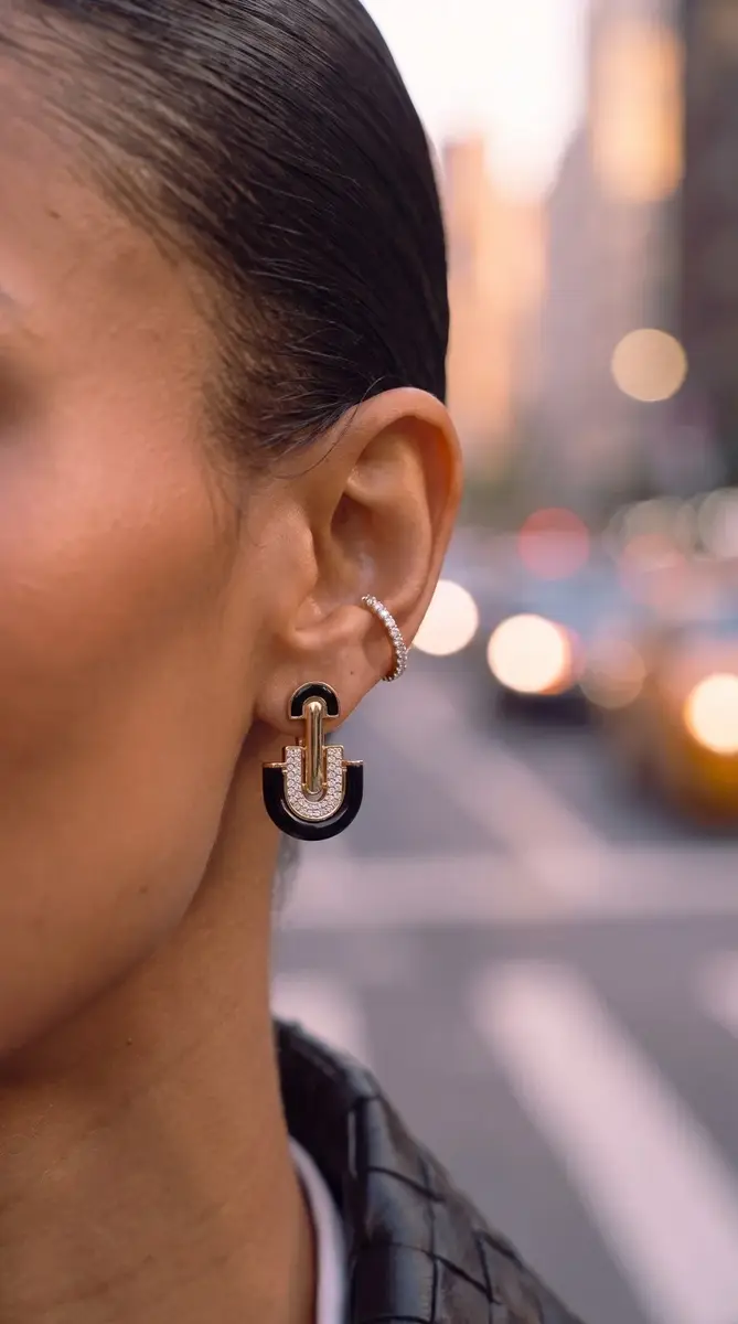 Wish Fine Jewelry 0.57ct Diamond Black Onyx 14K Gold Deco Earrings | Thumbnail 7 Wish Fine Jewelry 0.57ct Diamond Black Onyx 14K Gold Deco Earrings | Thumbnail 7