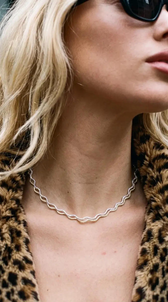 Wish Fine Jewelry 3.00ct Diamond 14K Gold Wave Tennis Necklace | Thumbnail 4 Wish Fine Jewelry 3.00ct Diamond 14K Gold Wave Tennis Necklace | Thumbnail 4