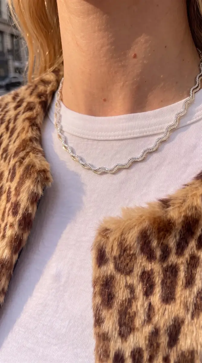 Wish Fine Jewelry 3.00ct Diamond 14K Gold Wave Tennis Necklace | Thumbnail 5 Wish Fine Jewelry 3.00ct Diamond 14K Gold Wave Tennis Necklace | Thumbnail 5