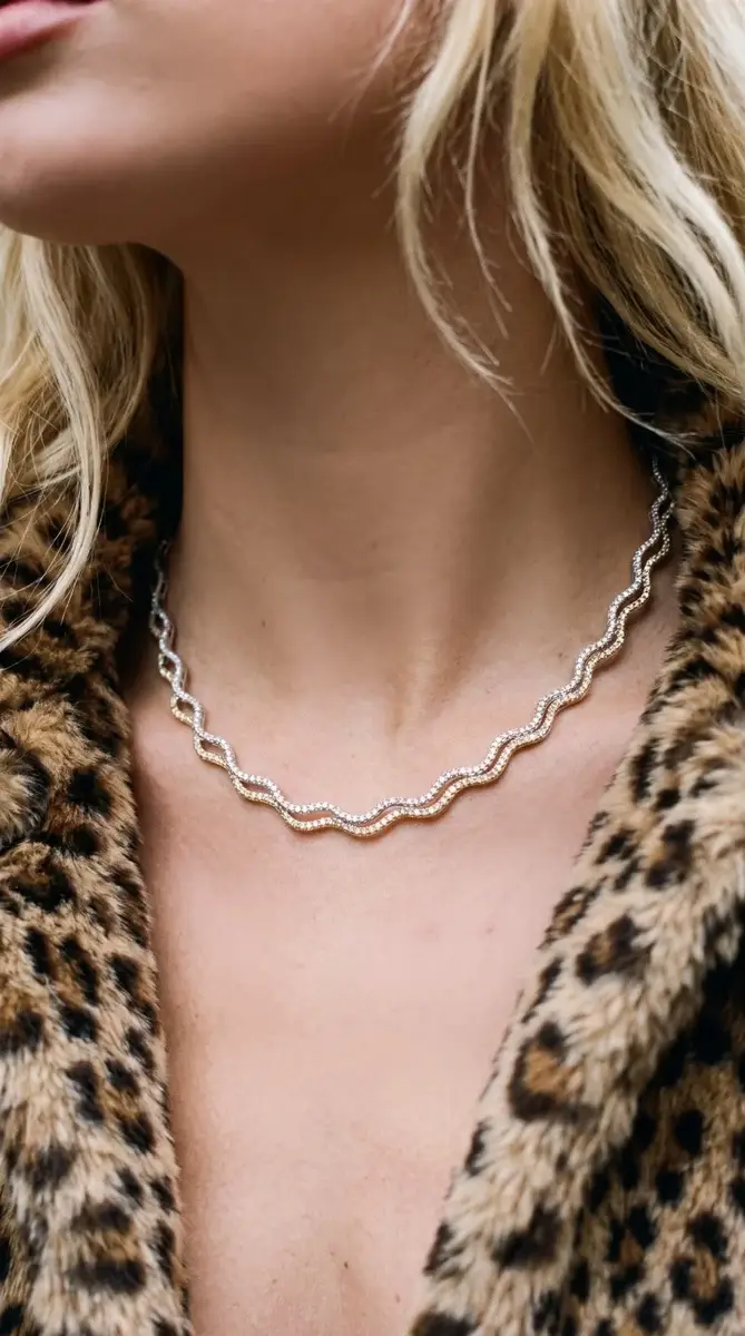 Wish Fine Jewelry 3.00ct Diamond 14K Gold Wave Tennis Necklace | Thumbnail 5 Wish Fine Jewelry 3.00ct Diamond 14K Gold Wave Tennis Necklace | Thumbnail 5