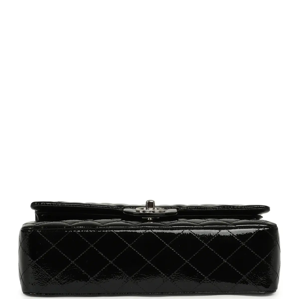 Chanel Chanel Medium Classic Double Flap Bag Black Patent Silver Hardware | Thumbnail 6 Chanel Chanel Medium Classic Double Flap Bag Black Patent Silver Hardware | Thumbnail 6