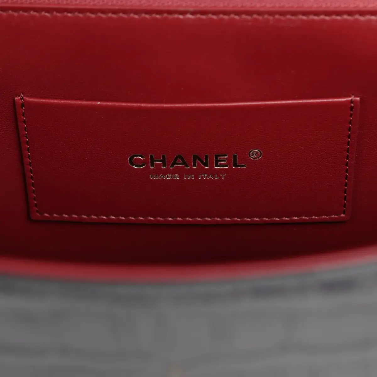 Chanel Chanel Top Handle Envelope Flap Bag Grey Croc Embossed Calfskin Gold Hardware | Thumbnail 10