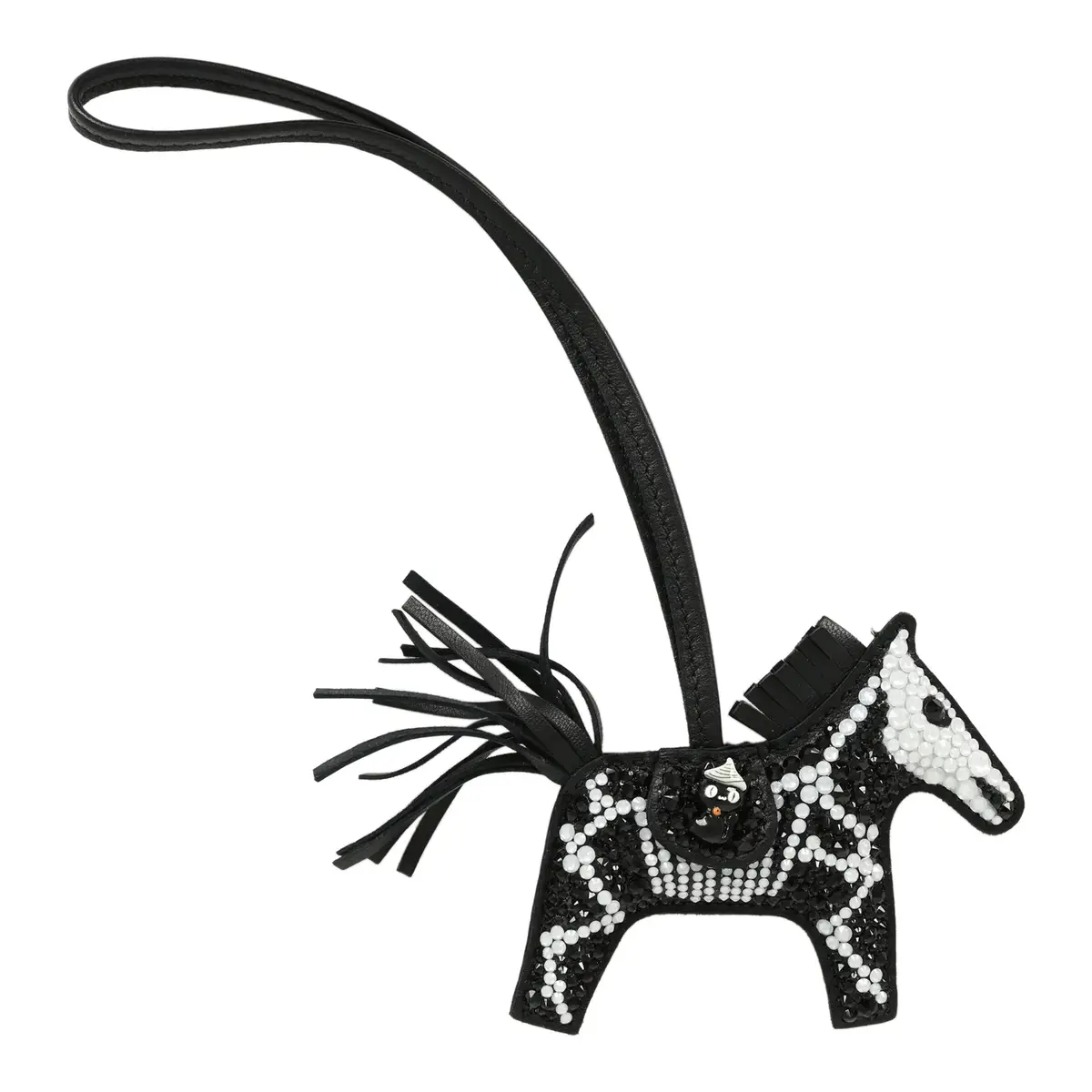 HERMÈS Custom Skeleton Swarovski Crystal Hermes Bedazzled Pegase Rodeo Bag Charm PM So Black Milo Lambskin | Thumbnail 2 HERMÈS Custom Skeleton Swarovski Crystal Hermes Bedazzled Pegase Rodeo Bag Charm PM So Black Milo Lambskin | Thumbnail 2