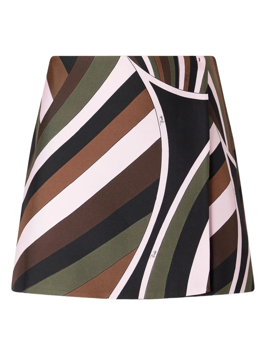 Printed Silk-twill Wrap Mini Skirt Printed Silk-twill Wrap Mini Skirt