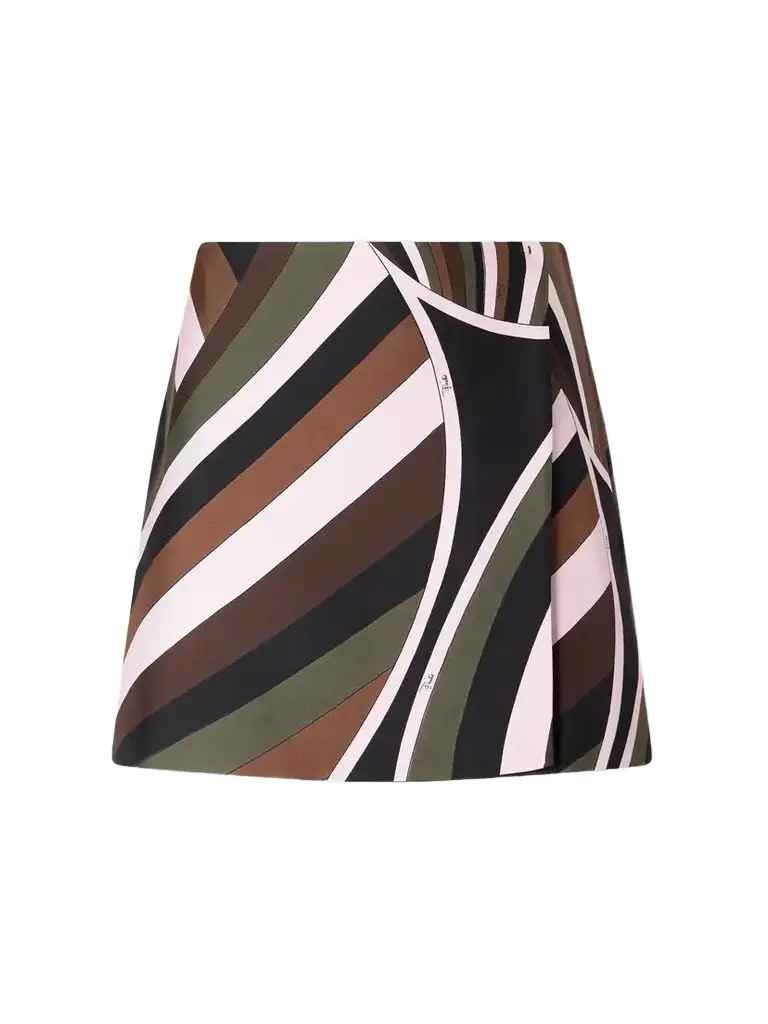 PUCCI Printed Silk-twill Wrap Mini Skirt