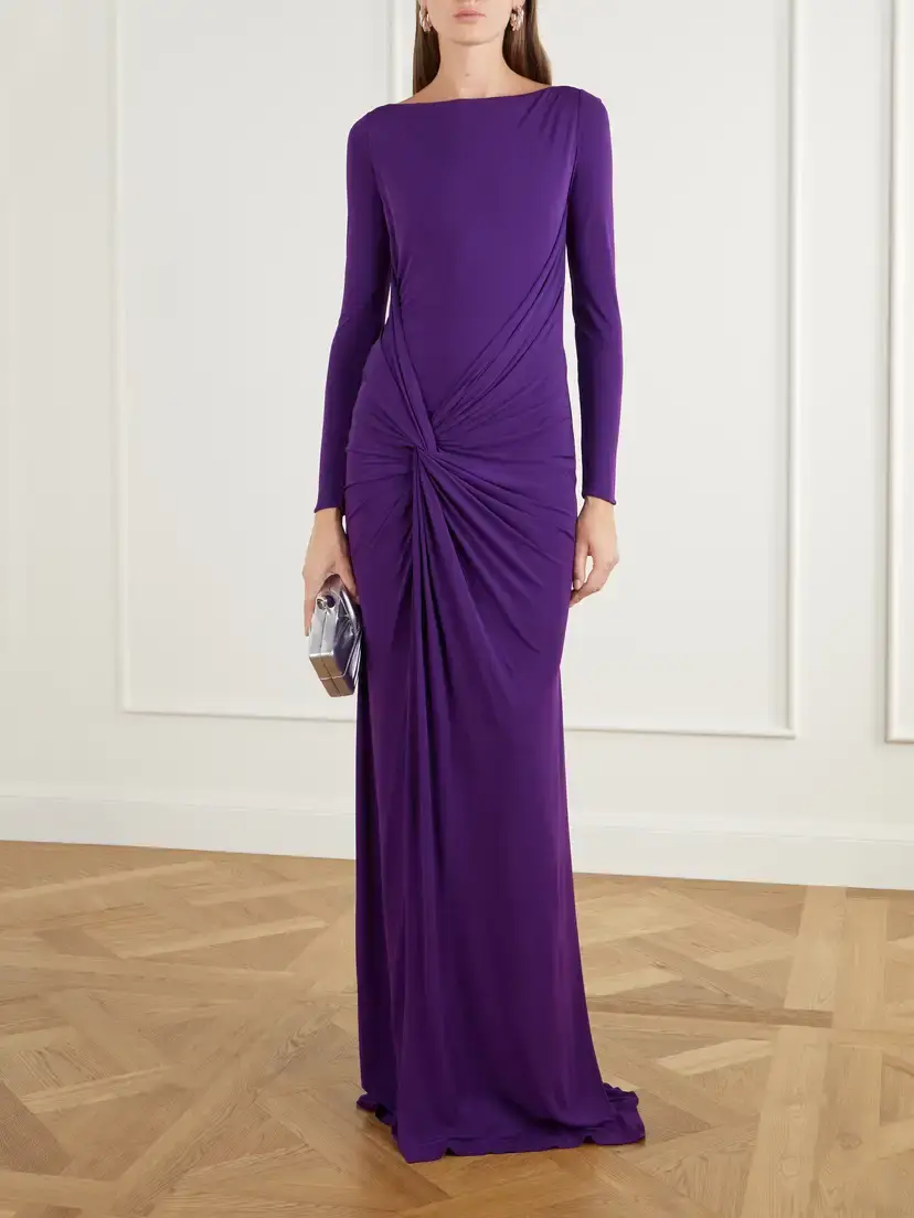 Alex Perry Twisted Gathered Jersey Gown | Thumbnail 2