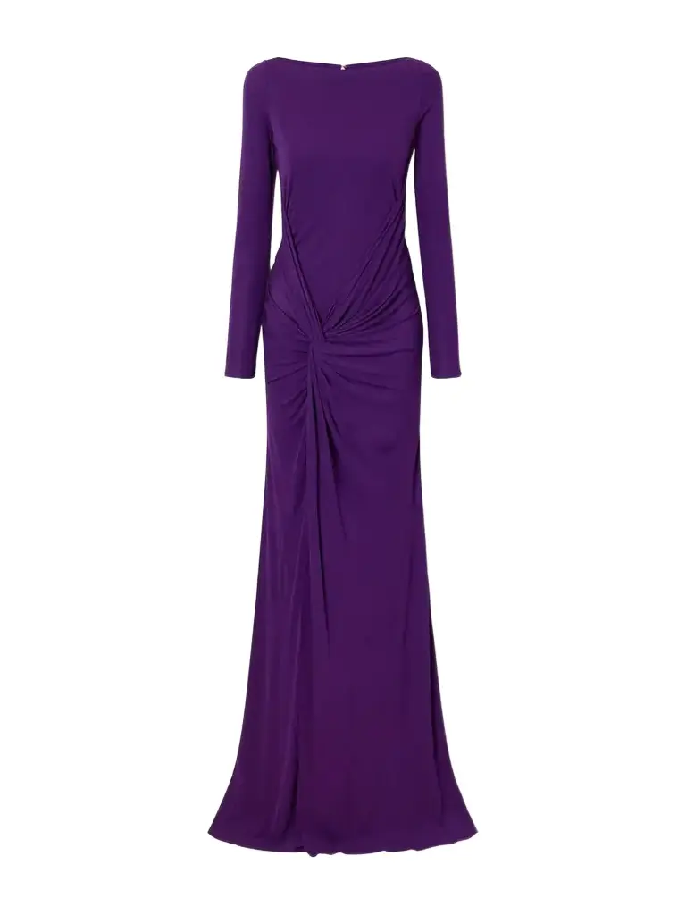 Alex Perry Twisted Gathered Jersey Gown