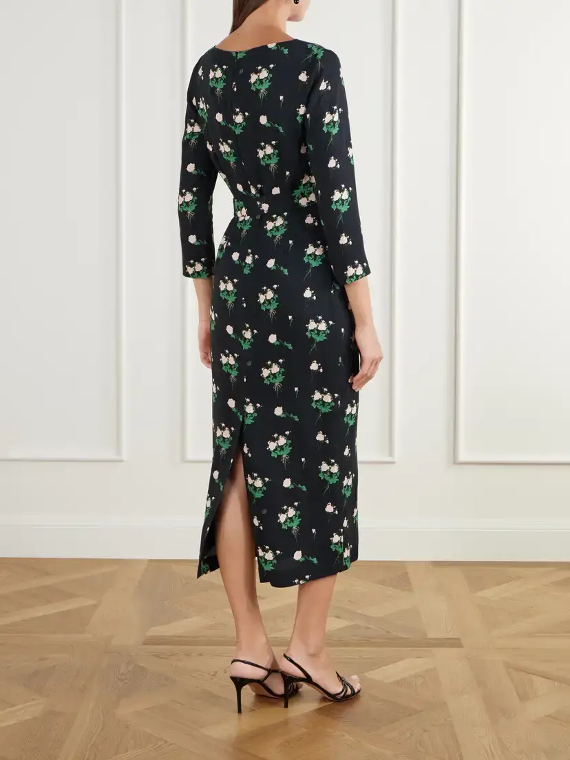 BERNADETTE Lucky Belted Floral-print Crepe Midi Dress | Thumbnail 3 BERNADETTE Lucky Belted Floral-print Crepe Midi Dress | Thumbnail 3