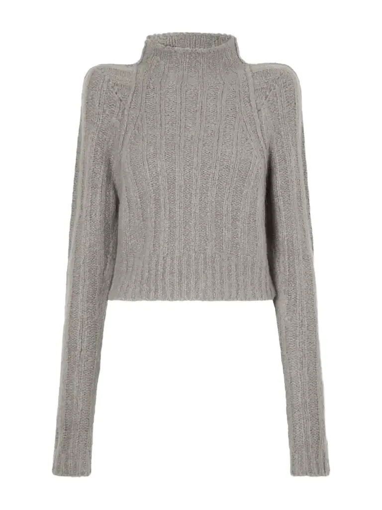 Cropped Ribbed Cashmere And Silk-blend Turtleneck Sweater