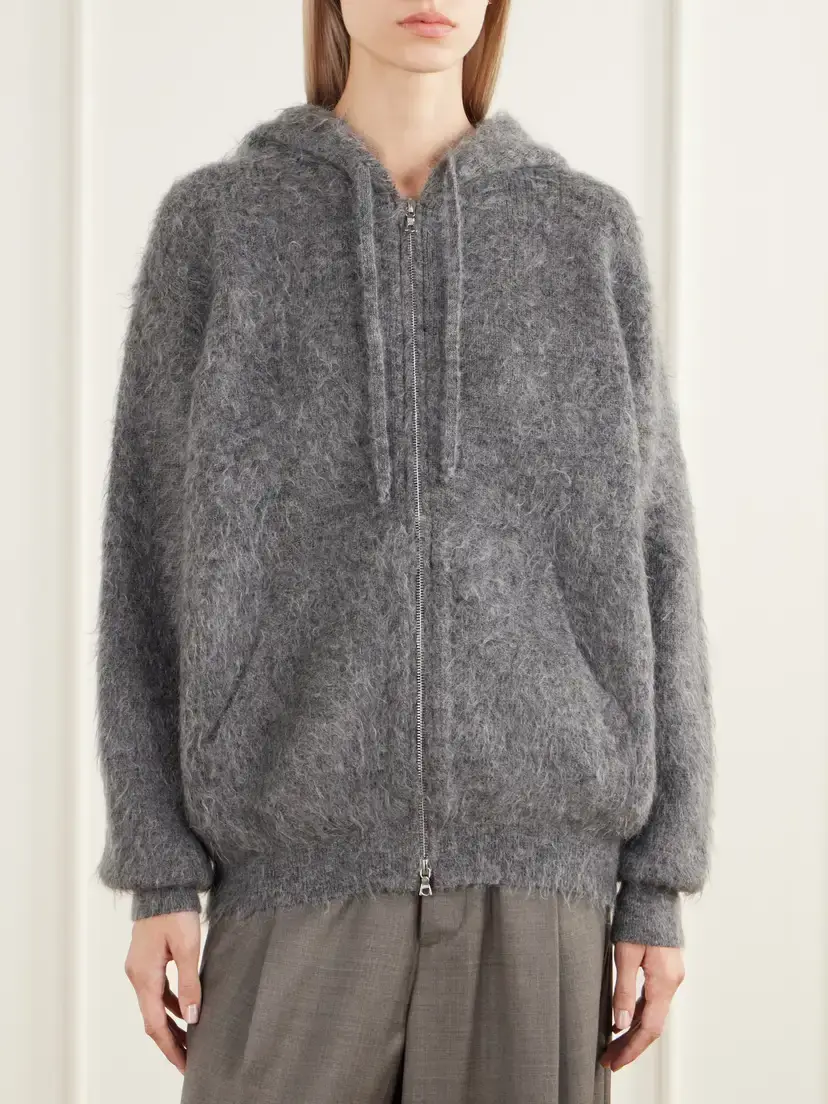 ssstein Brushed Mohair-blend Zip-up Hoodie | Thumbnail 3 ssstein Brushed Mohair-blend Zip-up Hoodie | Thumbnail 3