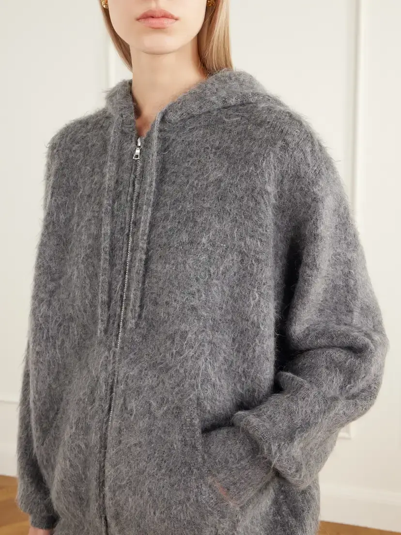 ssstein Brushed Mohair-blend Zip-up Hoodie | Thumbnail 5 ssstein Brushed Mohair-blend Zip-up Hoodie | Thumbnail 5