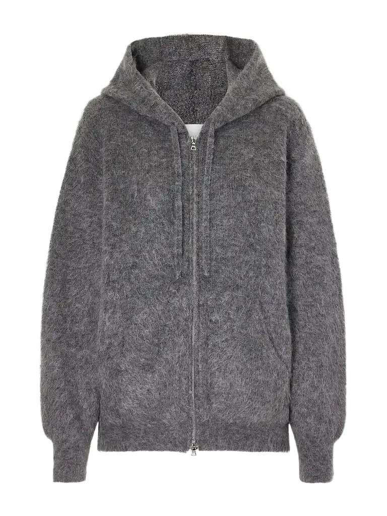ssstein Brushed Mohair-blend Zip-up Hoodie