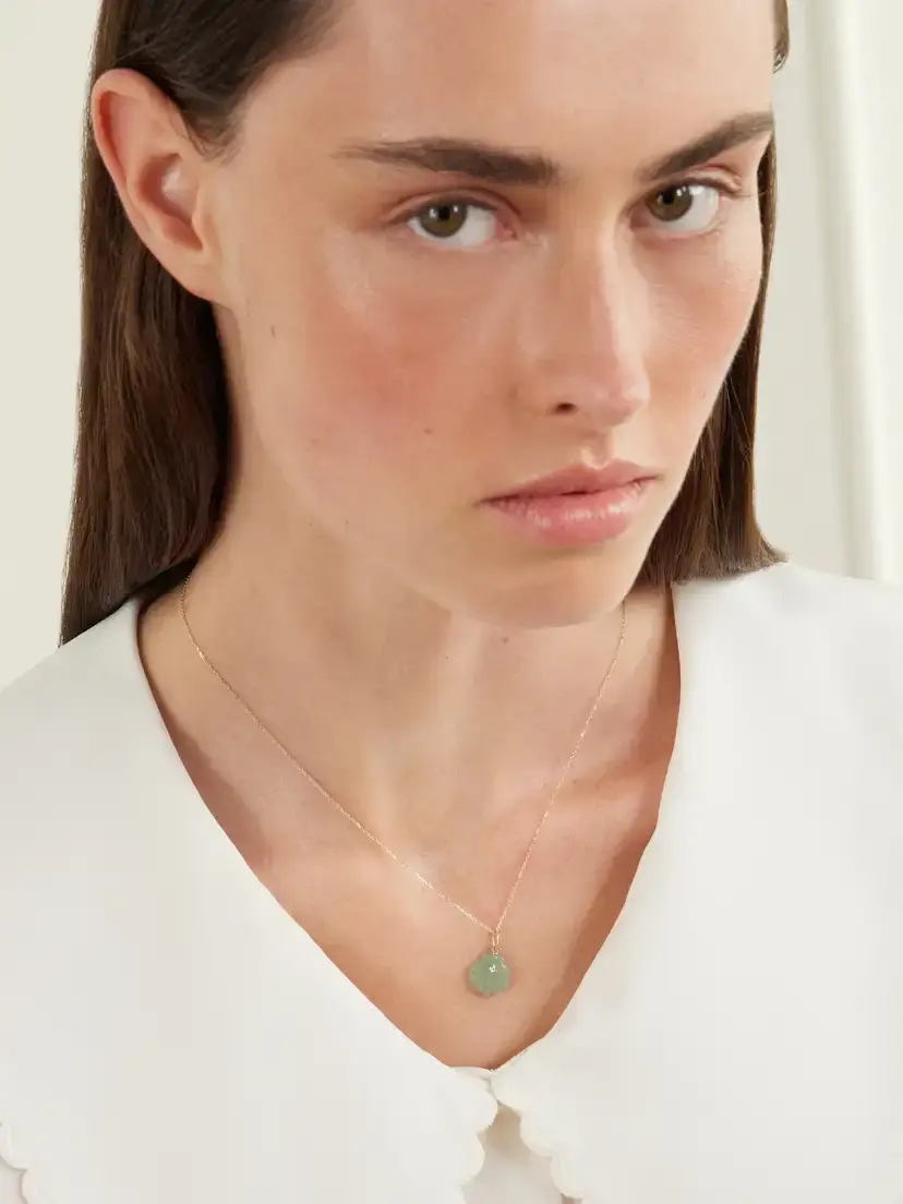Mateo Carved Venus 14-karat Gold, Jade And Diamond Necklace | Thumbnail 5 Mateo Carved Venus 14-karat Gold, Jade And Diamond Necklace | Thumbnail 5