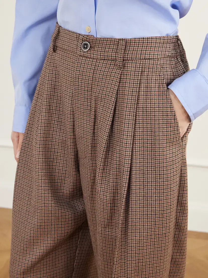 Jamie Haller The Tapered Pleated Houndstooth Stretch Wool-blend Pants | Thumbnail 5 Jamie Haller The Tapered Pleated Houndstooth Stretch Wool-blend Pants | Thumbnail 5