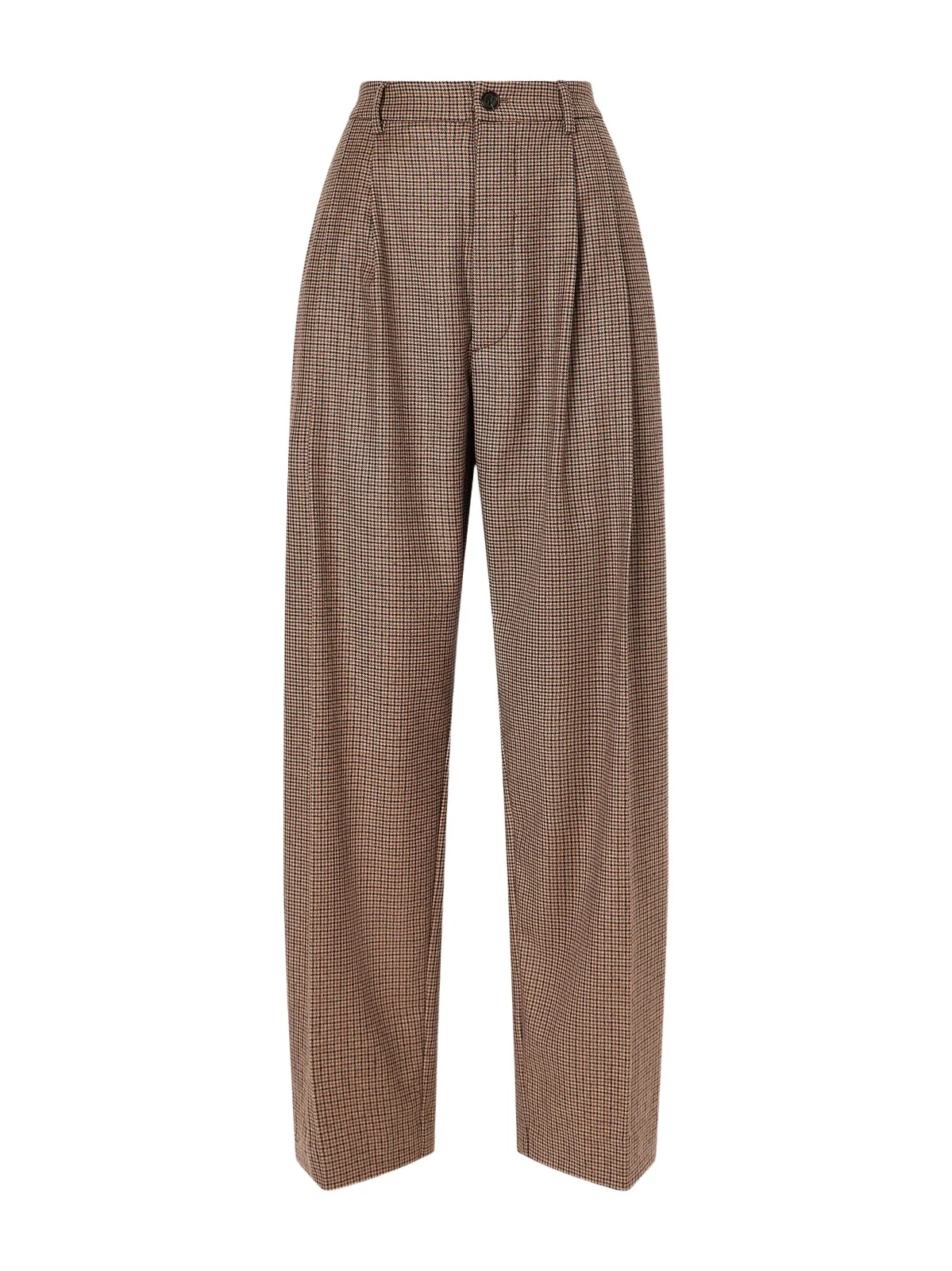 Jamie Haller The Tapered Pleated Houndstooth Stretch Wool-blend Pants