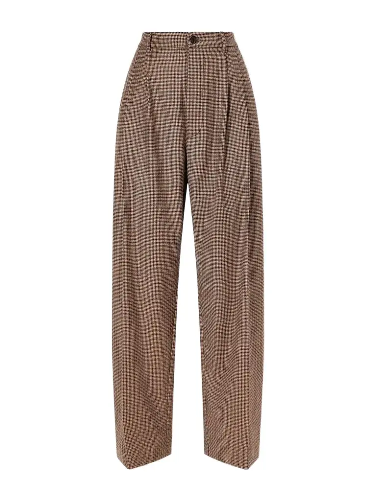 Jamie Haller The Tapered Pleated Houndstooth Stretch Wool-blend Pants