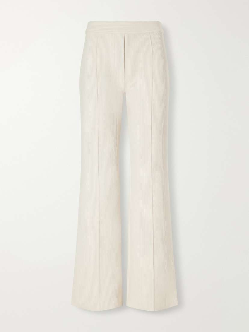 HIGH SPORT Evie Pintucked Cotton-blend Corduroy Wide-leg Pants