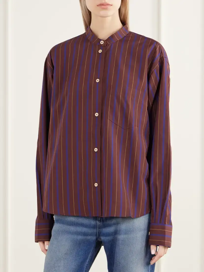 Jamie Haller The Editor Striped Cotton And Silk-blend Poplin Shirt | Thumbnail 3 Jamie Haller The Editor Striped Cotton And Silk-blend Poplin Shirt | Thumbnail 3