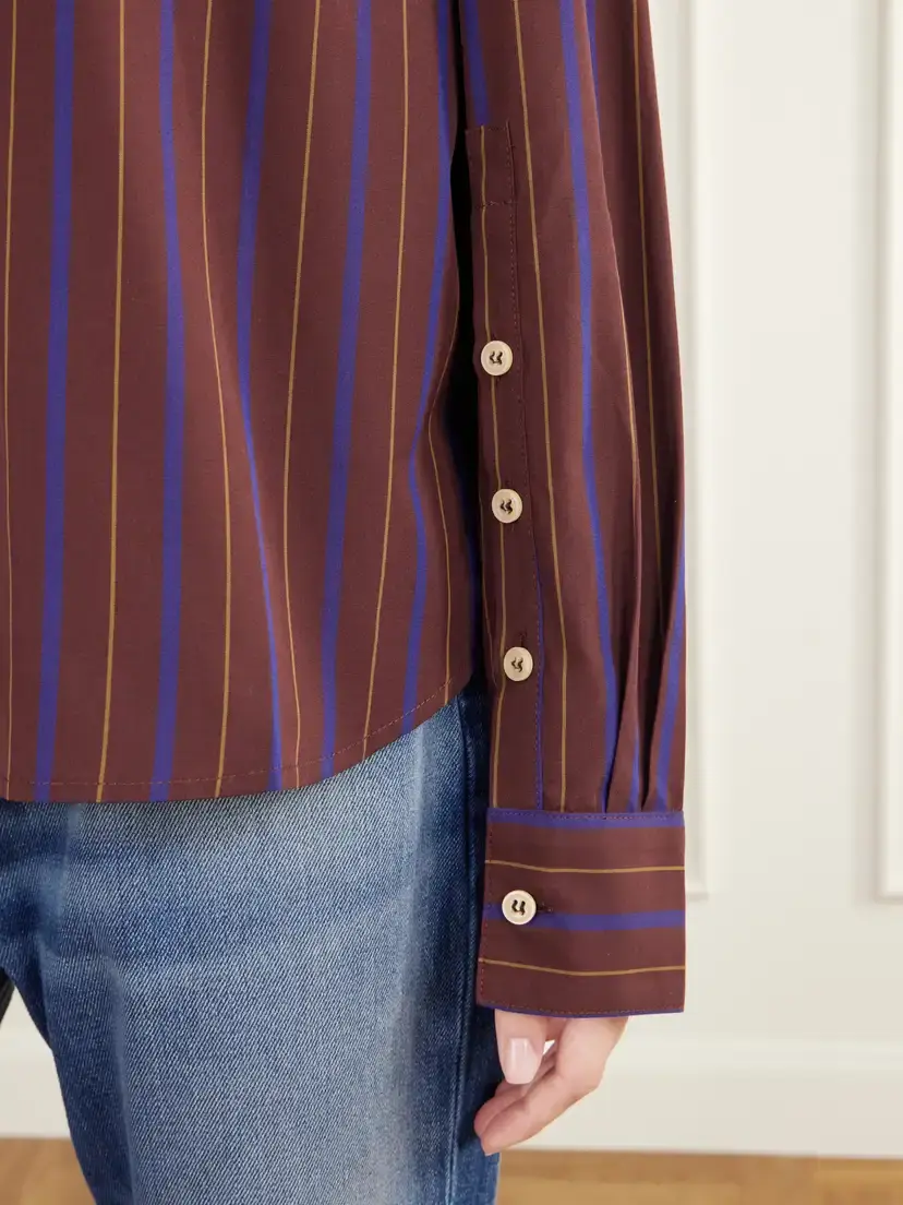 Jamie Haller The Editor Striped Cotton And Silk-blend Poplin Shirt | Thumbnail 5 Jamie Haller The Editor Striped Cotton And Silk-blend Poplin Shirt | Thumbnail 5