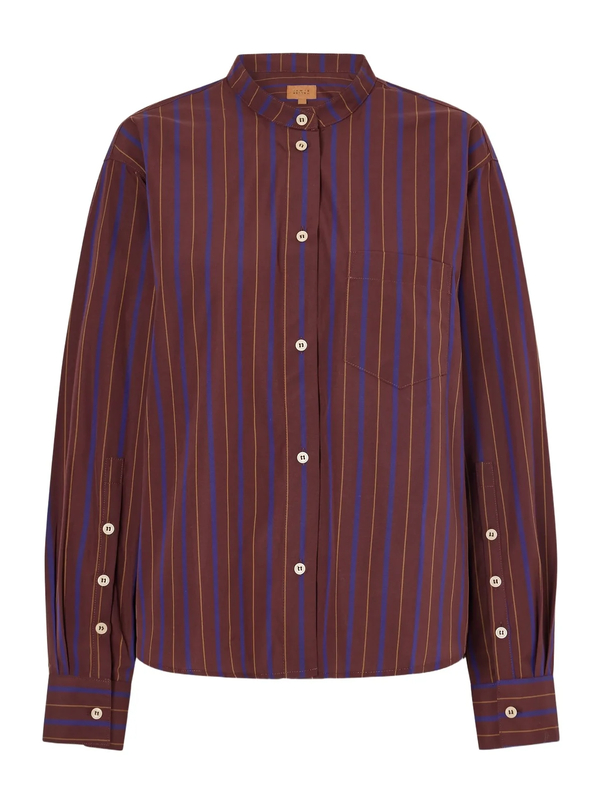 Jamie Haller The Editor Striped Cotton And Silk-blend Poplin Shirt
