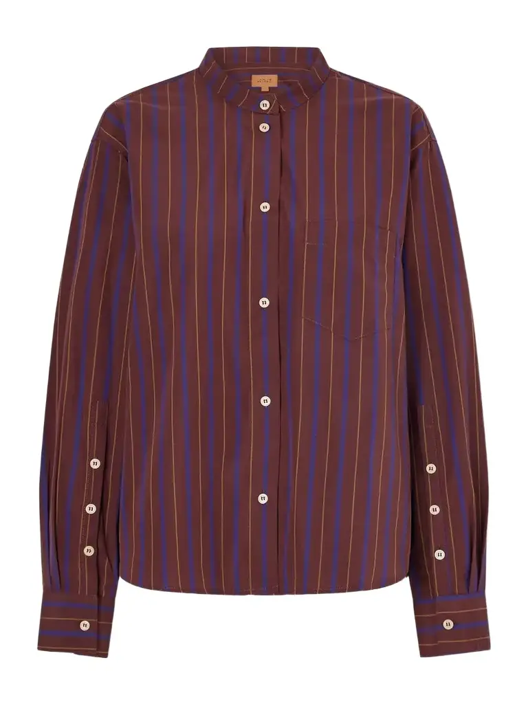 Jamie Haller The Editor Striped Cotton And Silk-blend Poplin Shirt