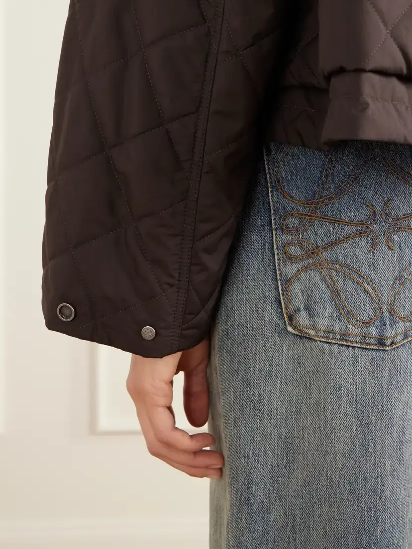 Loewe Padded Quilted Leather-trimmed Shell Jacket | Thumbnail 6 Loewe Padded Quilted Leather-trimmed Shell Jacket | Thumbnail 6
