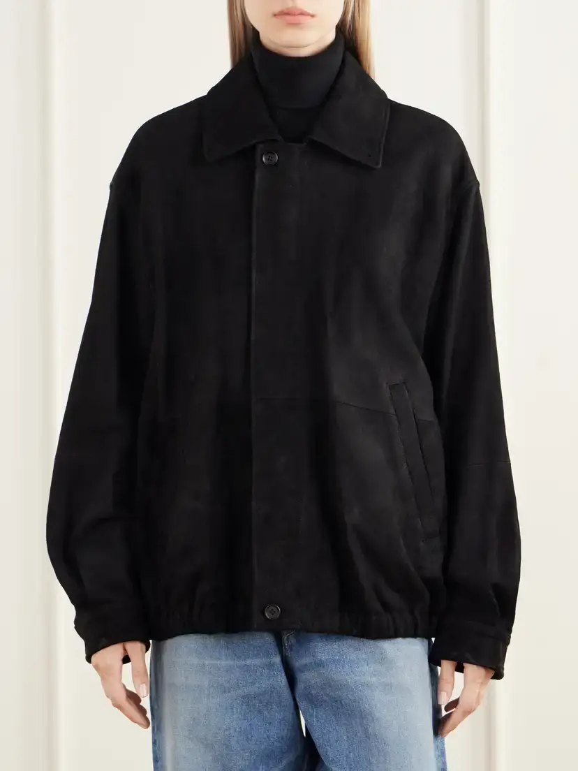 ssstein Paneled Gathered Suede Jacket | Thumbnail 3 ssstein Paneled Gathered Suede Jacket | Thumbnail 3