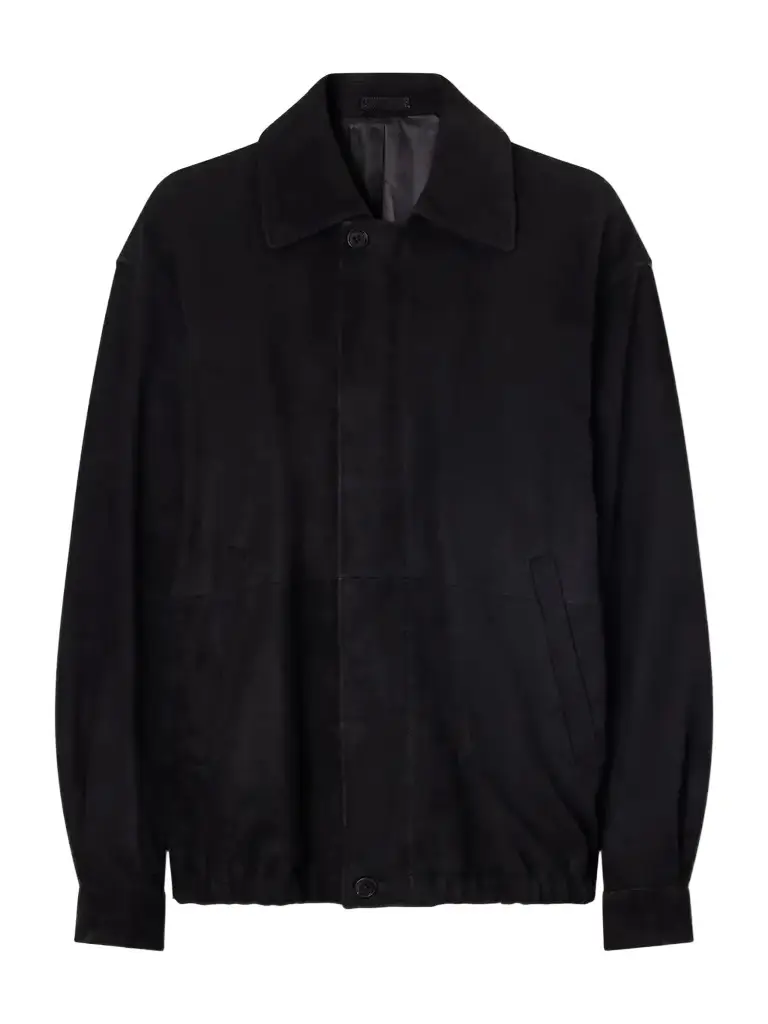 ssstein Paneled Gathered Suede Jacket