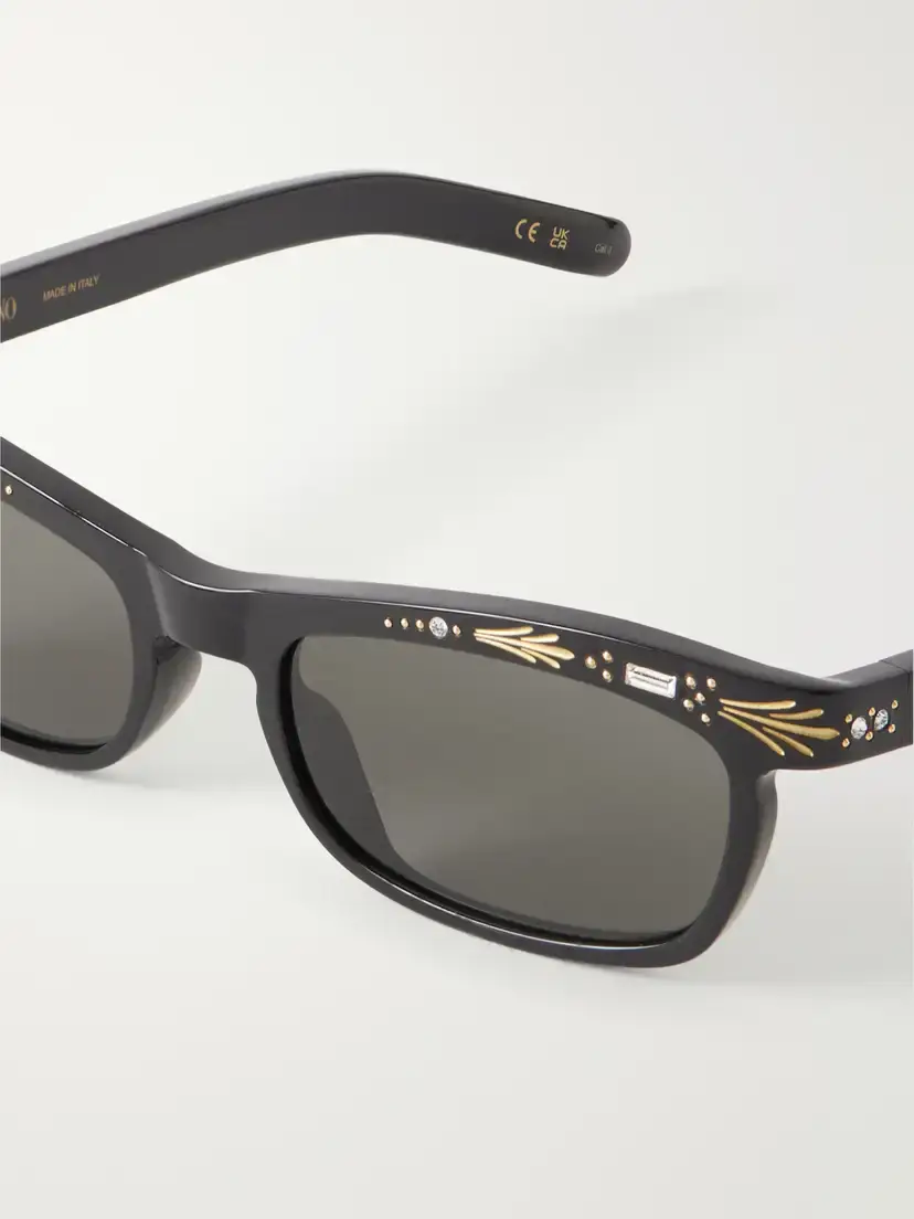 Valentino Eyewear Crystal-embellished Square-frame Recycled Acetate Sunglasses | Thumbnail 4 Valentino Eyewear Crystal-embellished Square-frame Recycled Acetate Sunglasses | Thumbnail 4