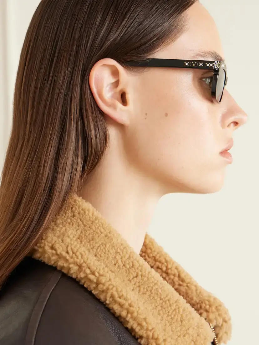 Valentino Eyewear Crystal-embellished Square-frame Recycled Acetate Sunglasses | Thumbnail 5 Valentino Eyewear Crystal-embellished Square-frame Recycled Acetate Sunglasses | Thumbnail 5