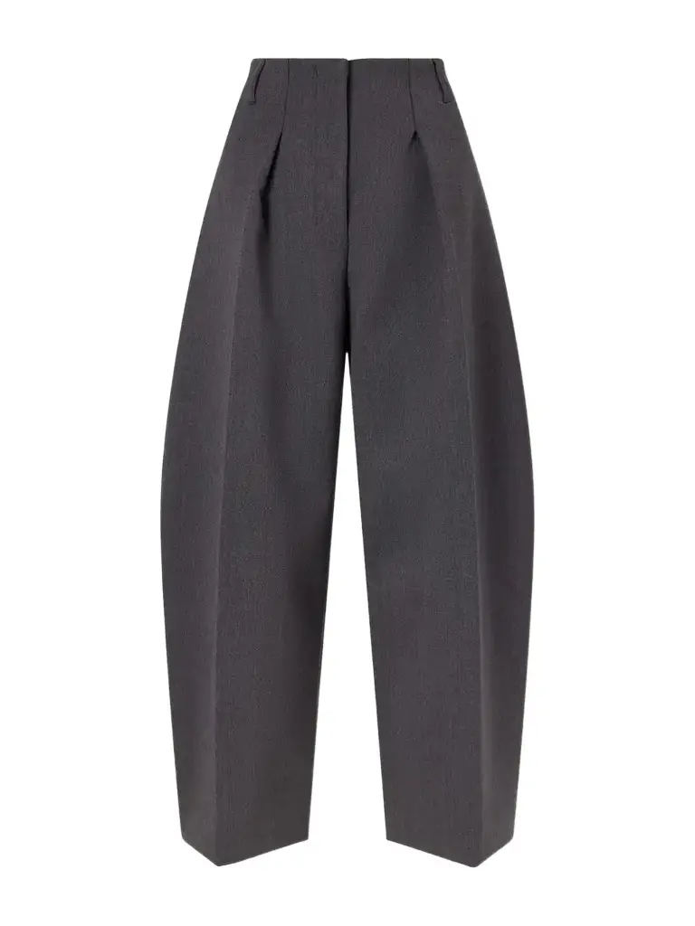 Jacquemus Le Pantalon Ovalo Pleated Stretch-crepe Barrel-leg Pants
