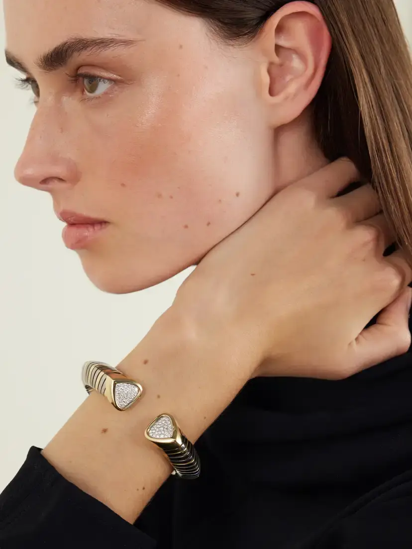 Marina B Trisola 18-karat Gold And Titanium Diamond Bangle | Thumbnail 2