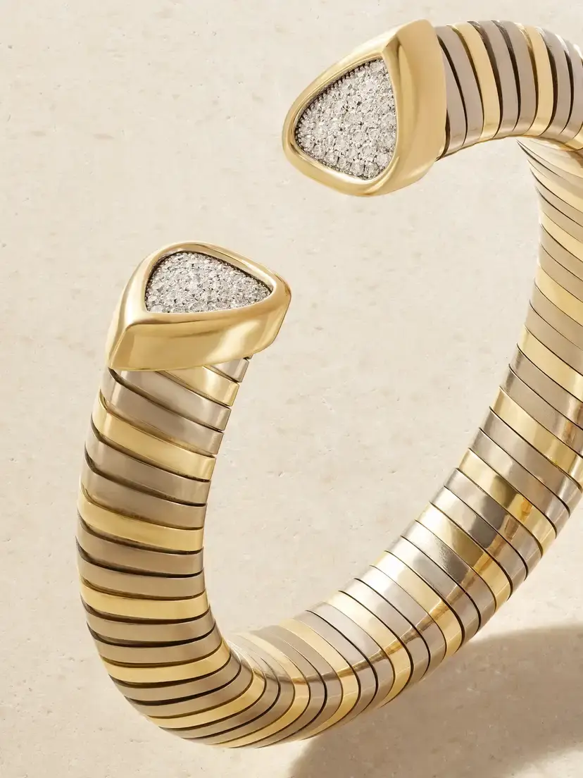 Marina B Trisola 18-karat Gold And Titanium Diamond Bangle | Thumbnail 4