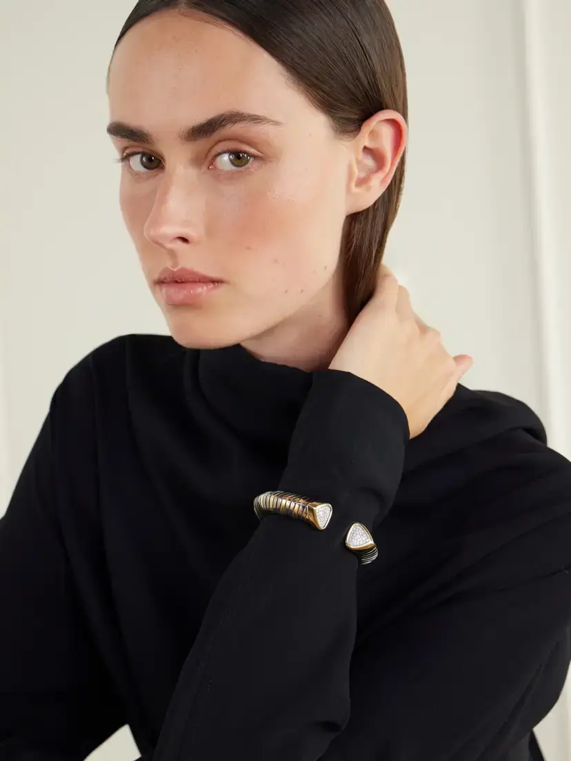 Marina B Trisola 18-karat Gold And Titanium Diamond Bangle | Thumbnail 5