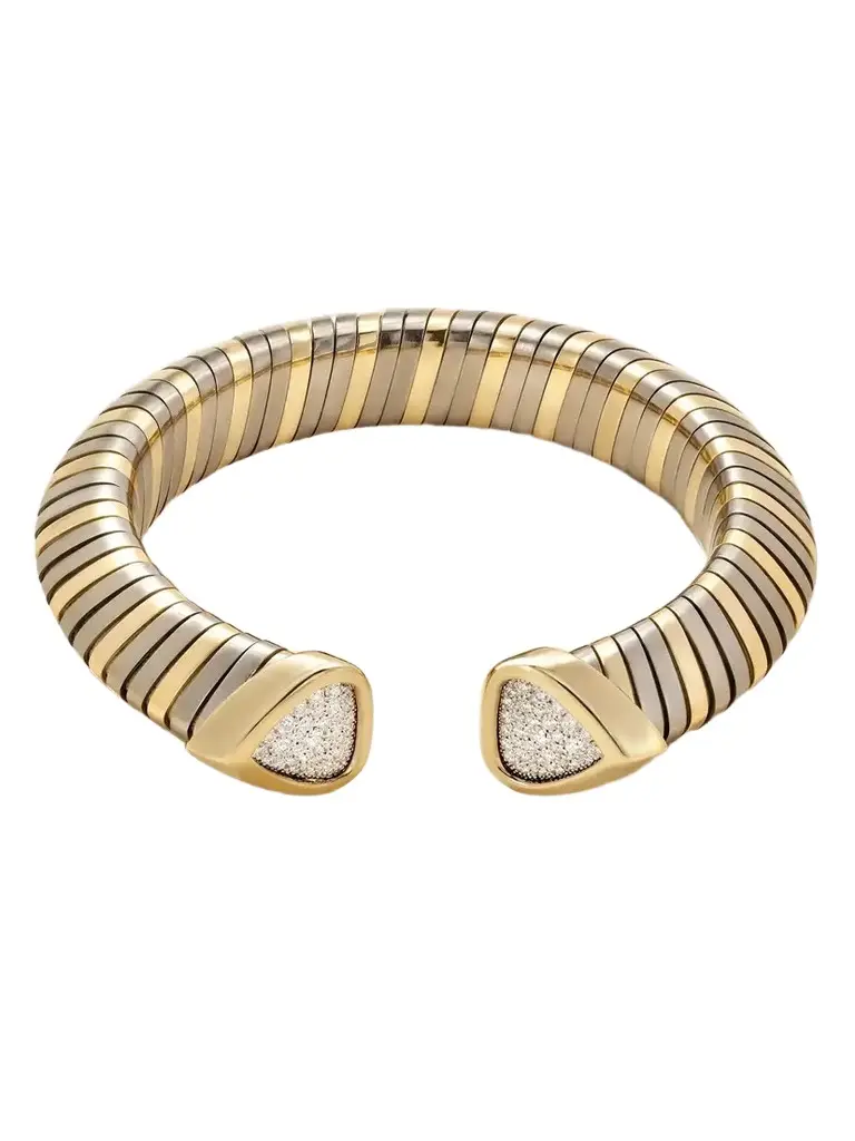 Marina B Trisola 18-karat Gold And Titanium Diamond Bangle